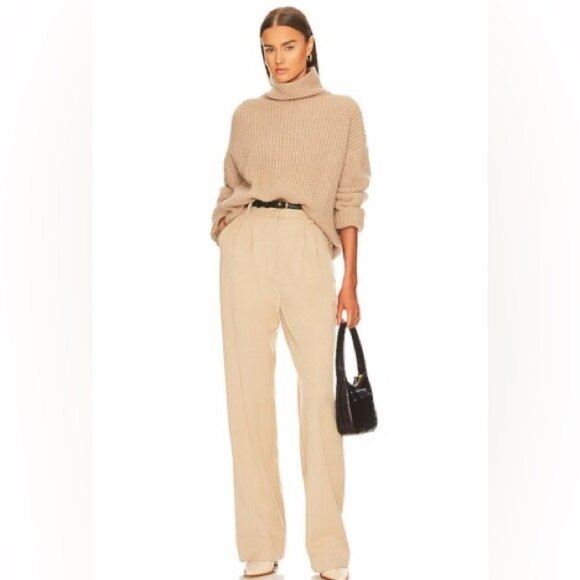 Anine Bing knit sweater wool alpaca Beige Turtleneck jumper neutral minimal XS - Picture 2 of 13